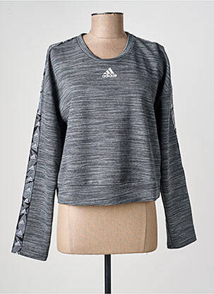 Pulover croială dreaptă mâneci lungi gri ADIDAS femeie