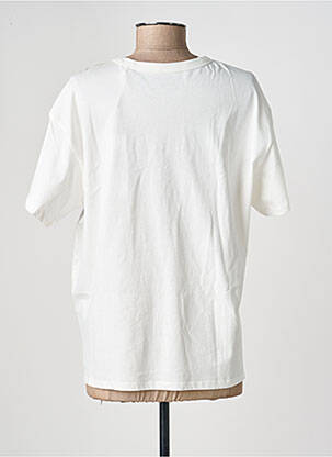 Tricou serigrafie flockată mâneci scurte alb TEDDY SMITH femeie