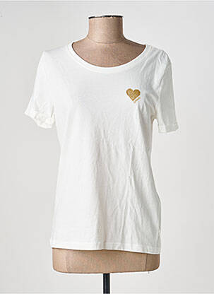 Tricou serigrafie flockată mâneci scurte alb ONLY femeie