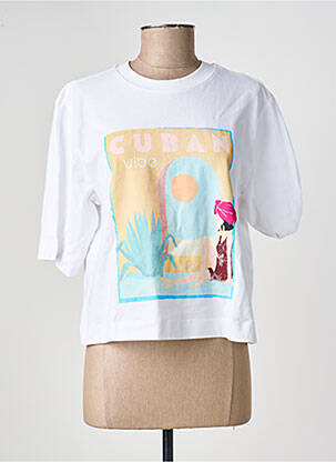 Tricou serigrafie flockată mâneci scurte alb ONLY femeie