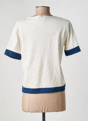 Tricou croială dreaptă mâneci scurte bej LE COQ SPORTIF femeie