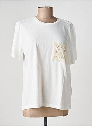 Tricou croială dreaptă mâneci scurte alb ONLY femeie