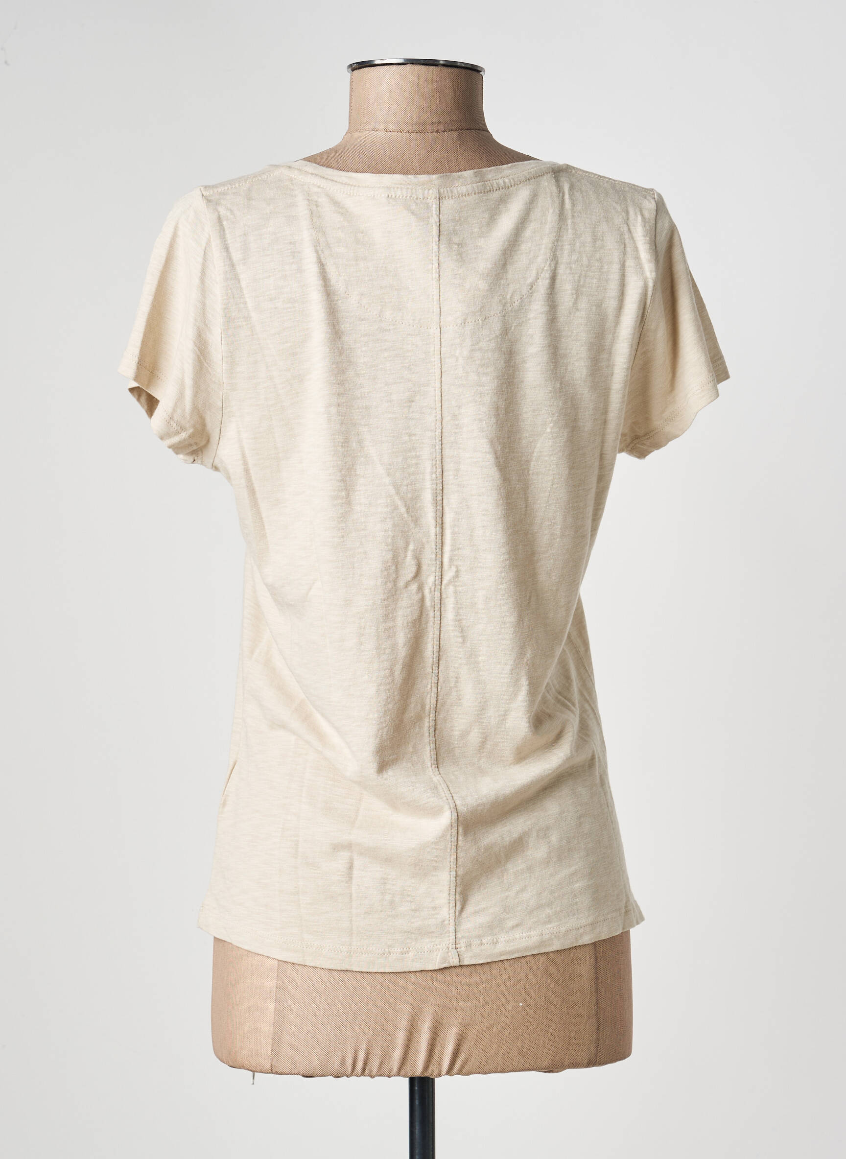 Tricou croială cambrată mâneci scurte bej SUPERDRY femeie