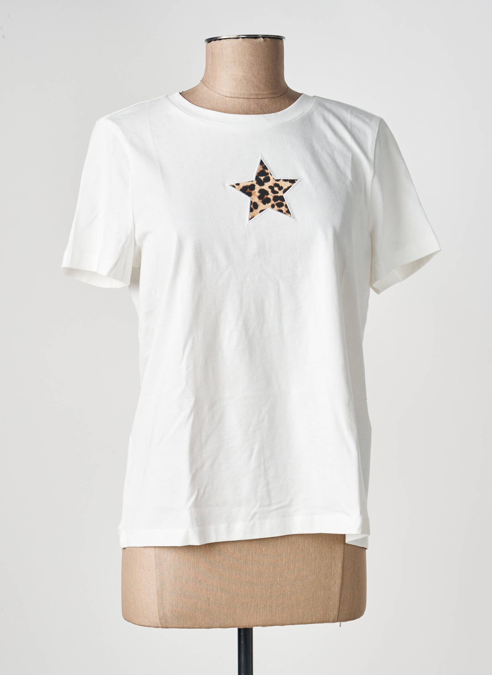 Tricou croială dreaptă mâneci scurte alb VERO MODA femeie