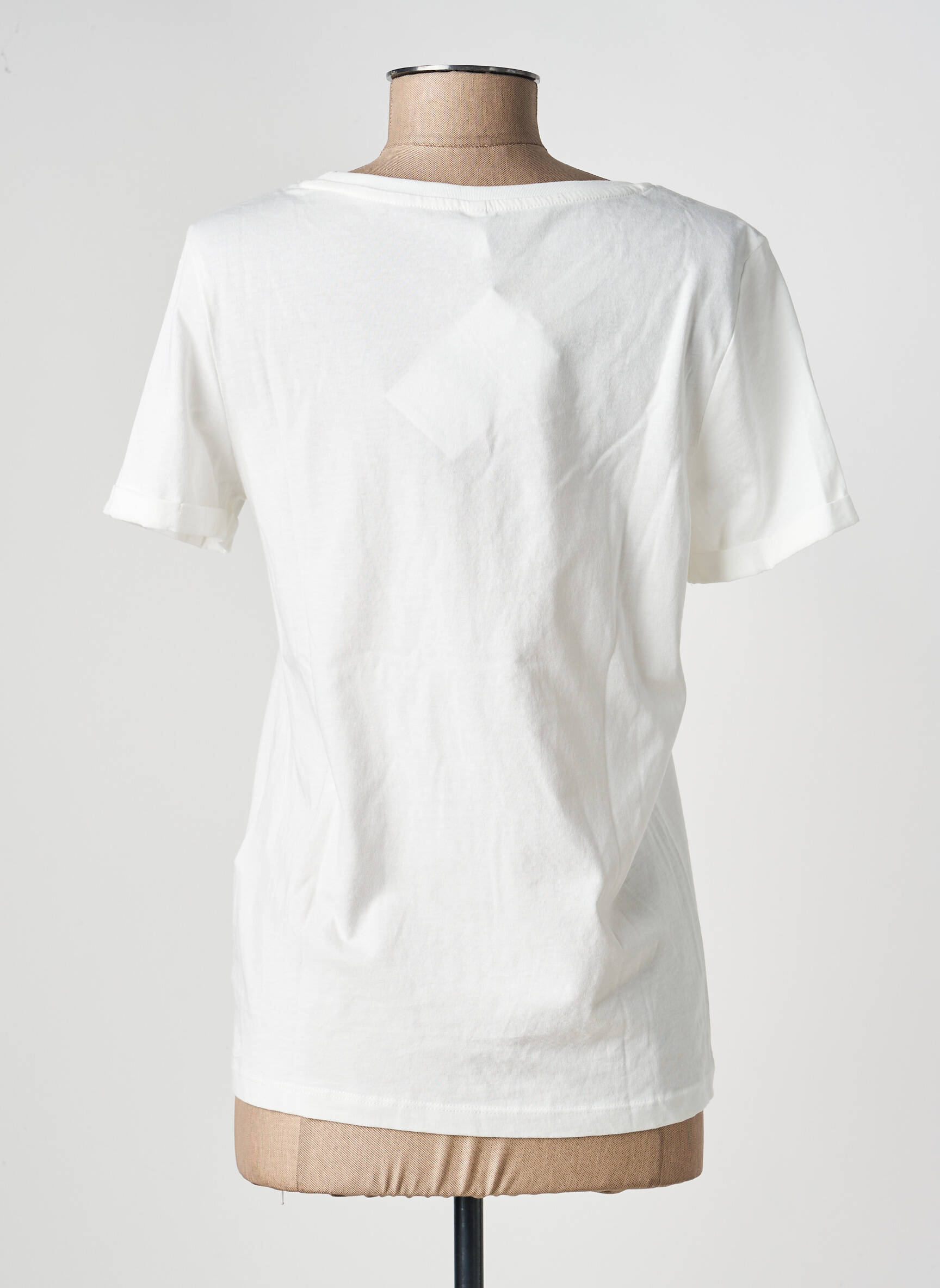 Tricou serigrafie flockată mâneci scurte alb ONLY femeie