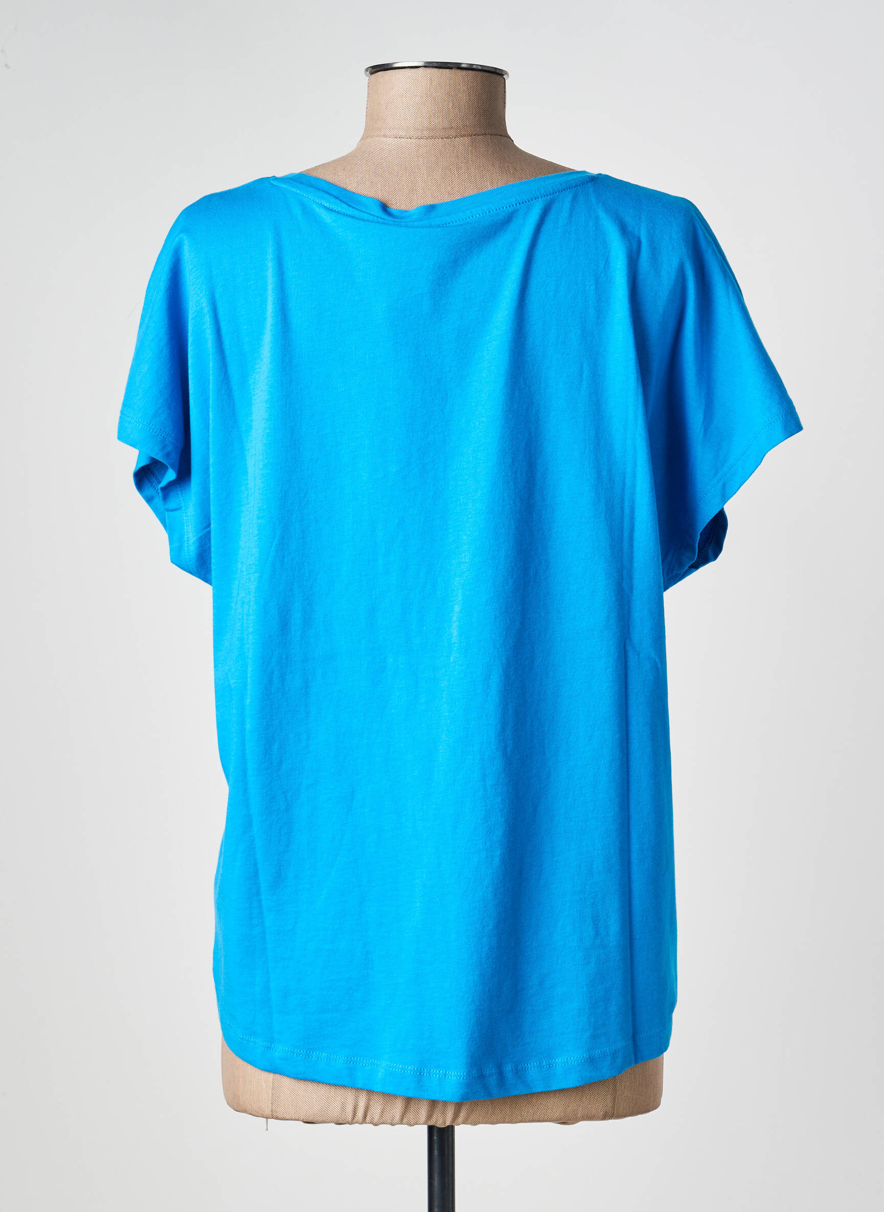 Tricou serigrafie flockată mâneci scurte albastru ONLY femeie