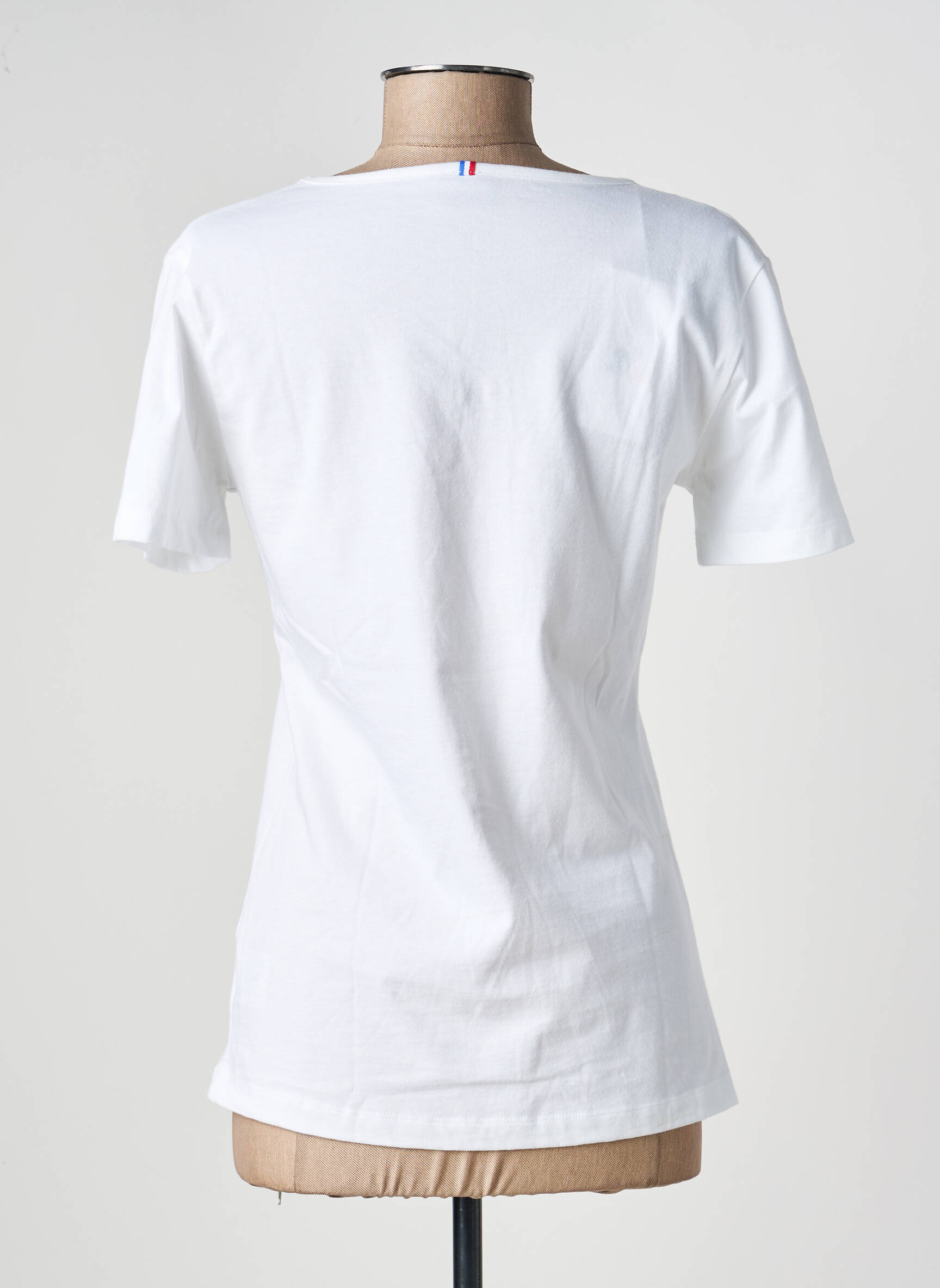 Tricou guler în v mâneci scurte alb LE COQ SPORTIF femeie