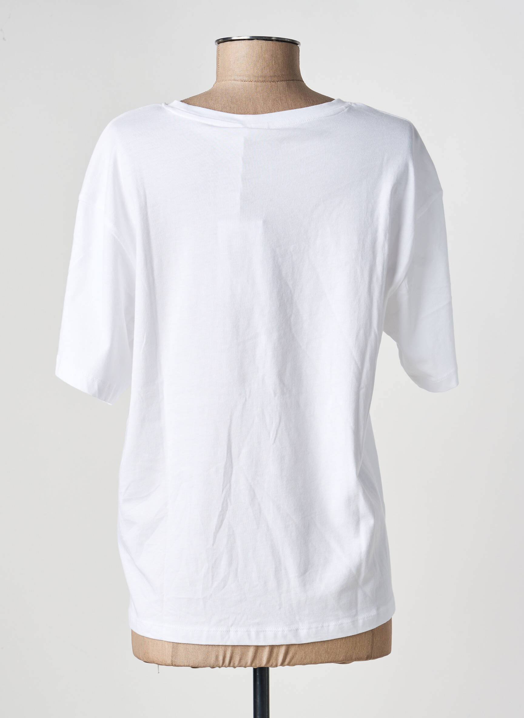 Tricou serigrafie flockată mâneci scurte alb ONLY femeie
