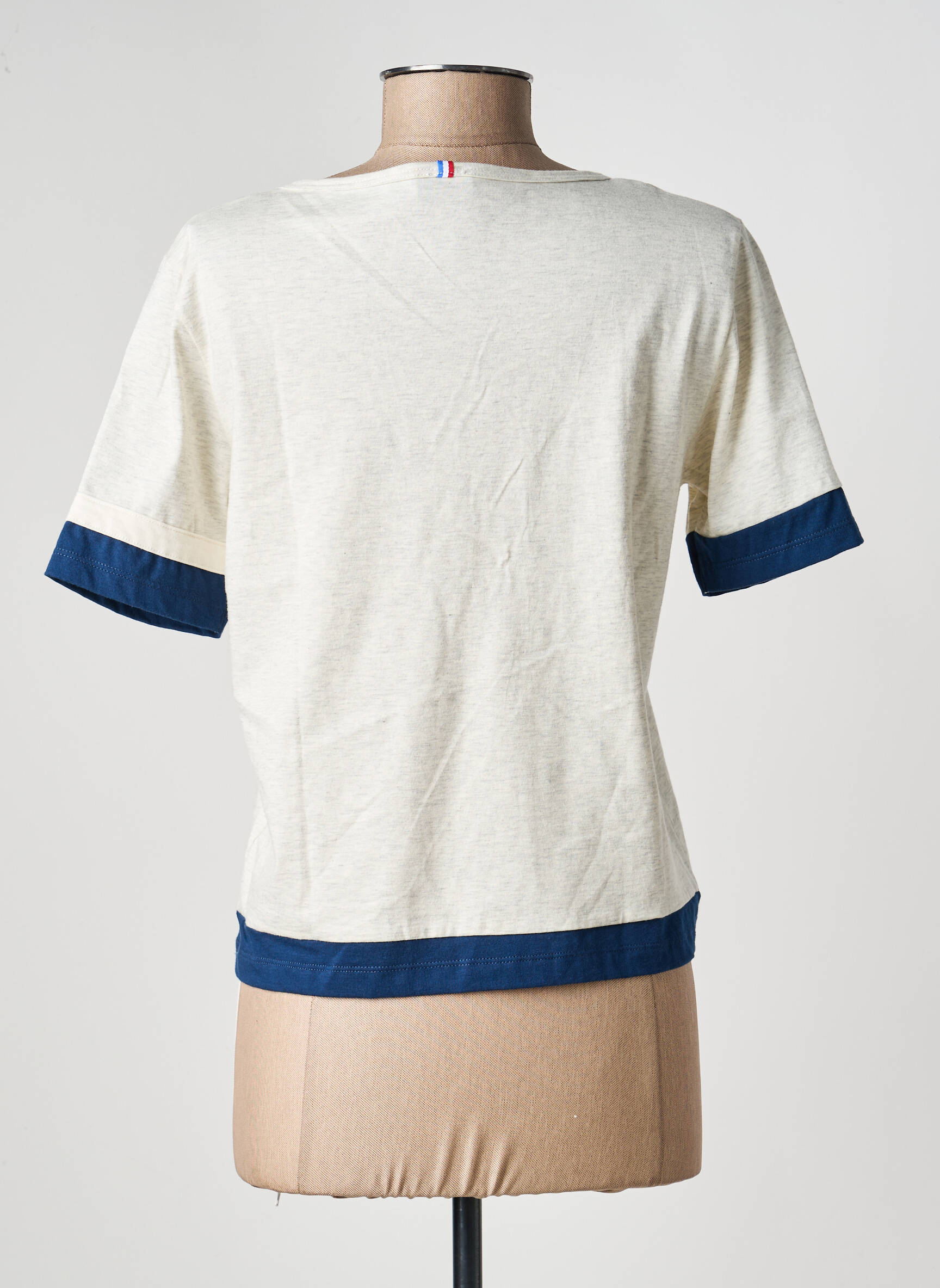Tricou croială dreaptă mâneci scurte bej LE COQ SPORTIF femeie