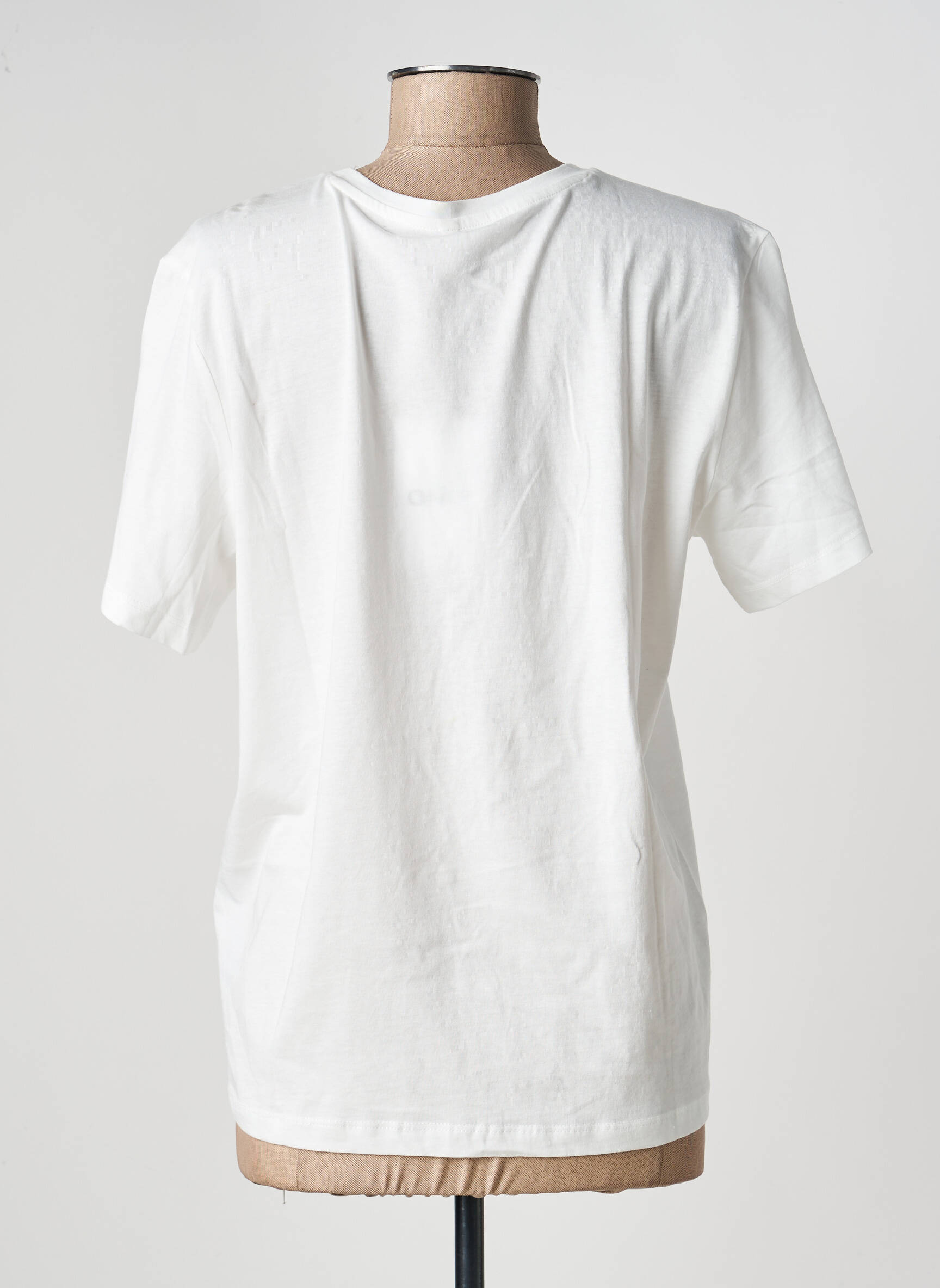 Tricou croială dreaptă mâneci scurte alb ONLY femeie