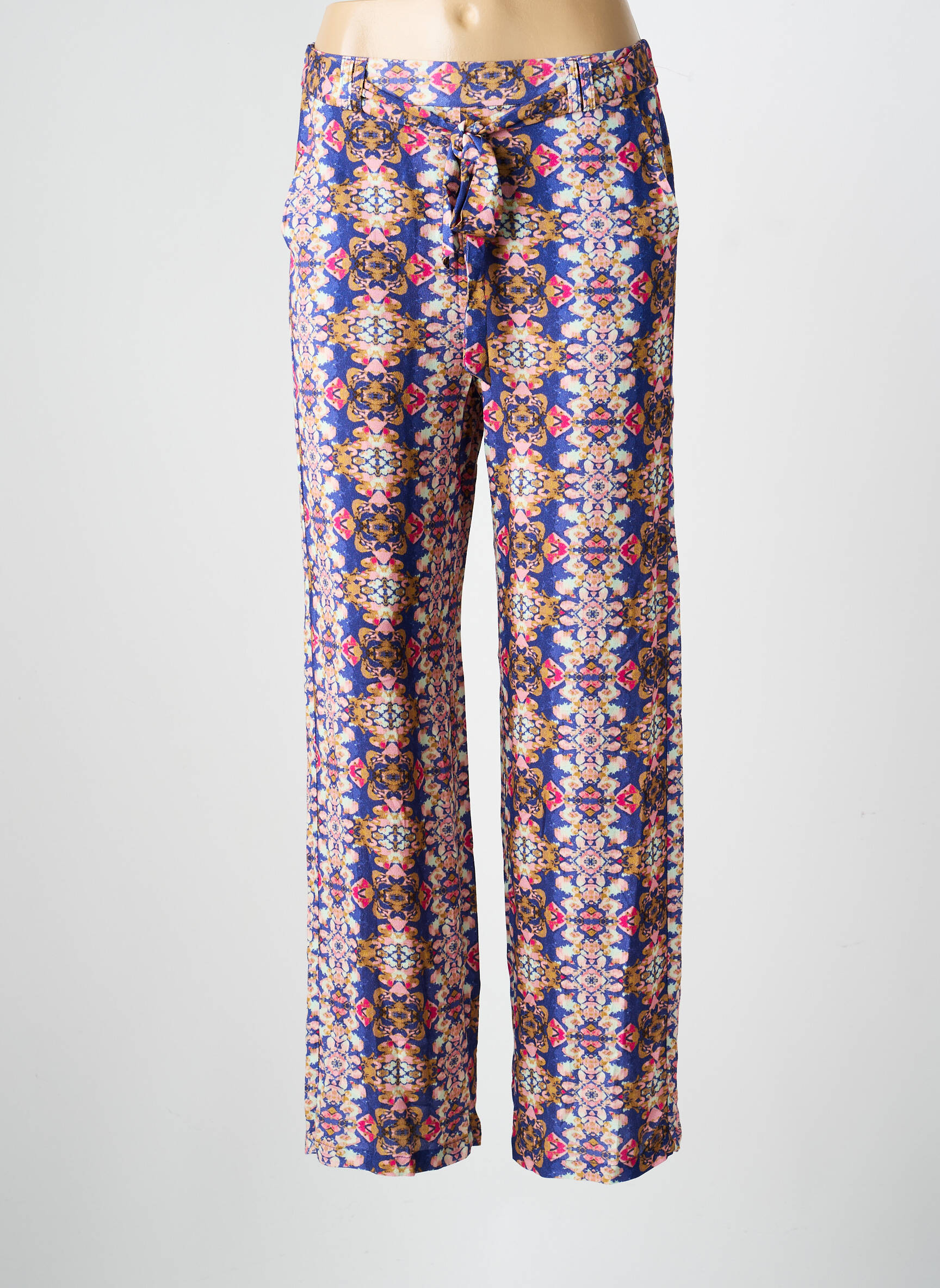 Pantalon drept țesătură poplin mărime normală albastru ONLY femeie