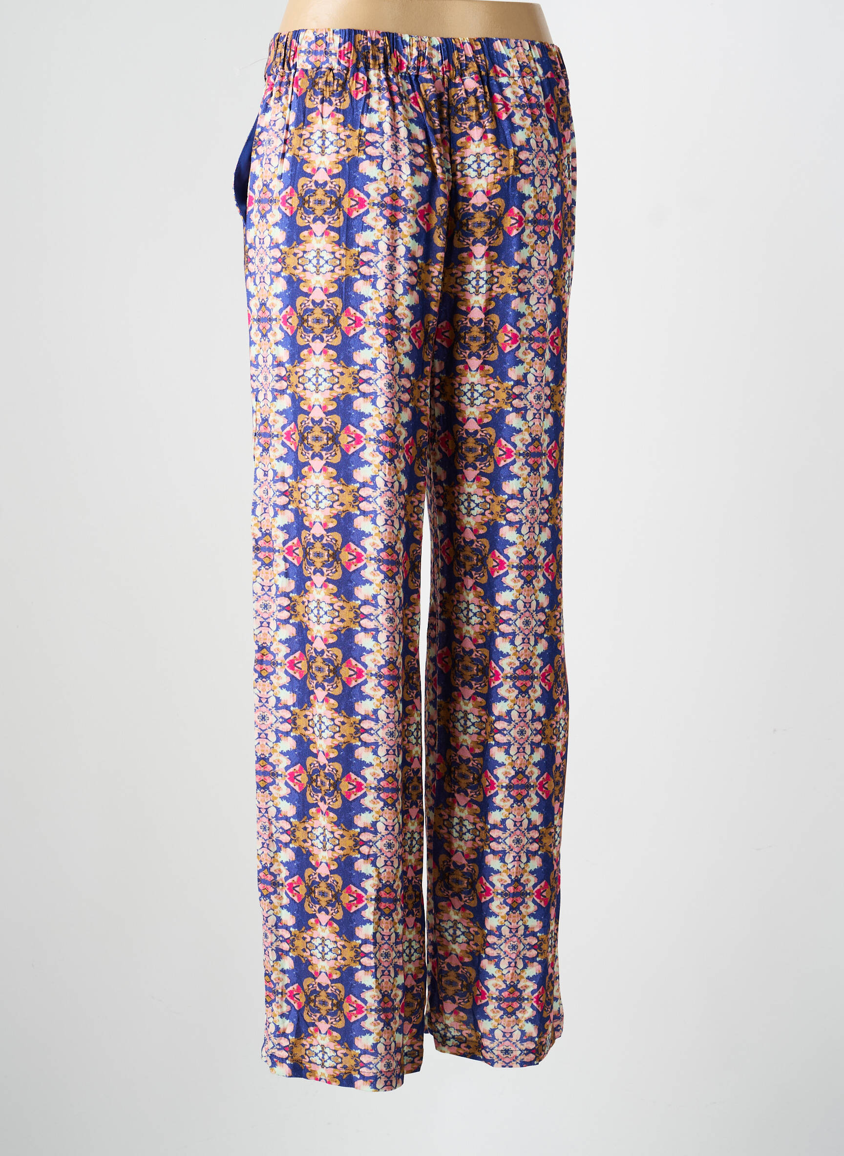 Pantalon drept țesătură poplin mărime normală albastru ONLY femeie