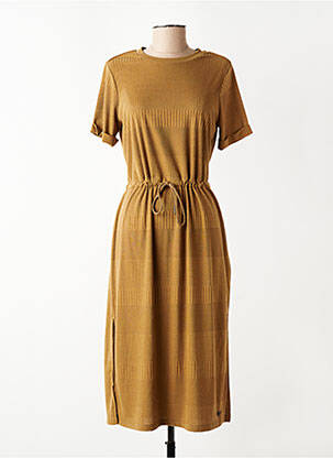 Rochie midi mâneci scurte mâneci scurte maro TEDDY SMITH femeie
