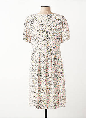 Rochie midi imprimeu fantezie mâneci scurte bej TEDDY SMITH femeie