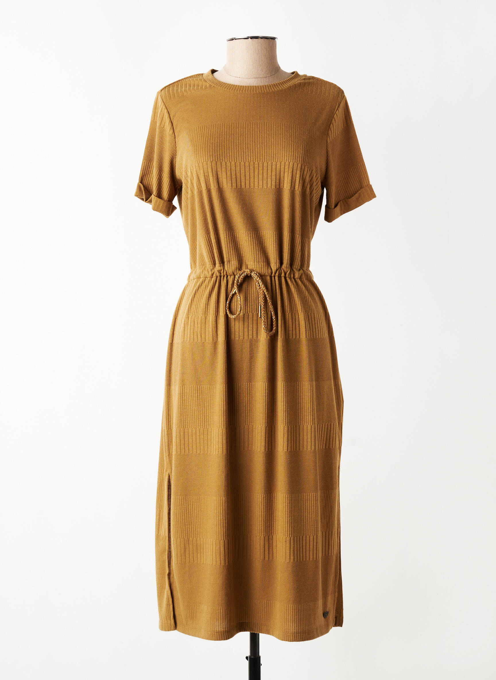 Rochie midi mâneci scurte mâneci scurte maro TEDDY SMITH femeie