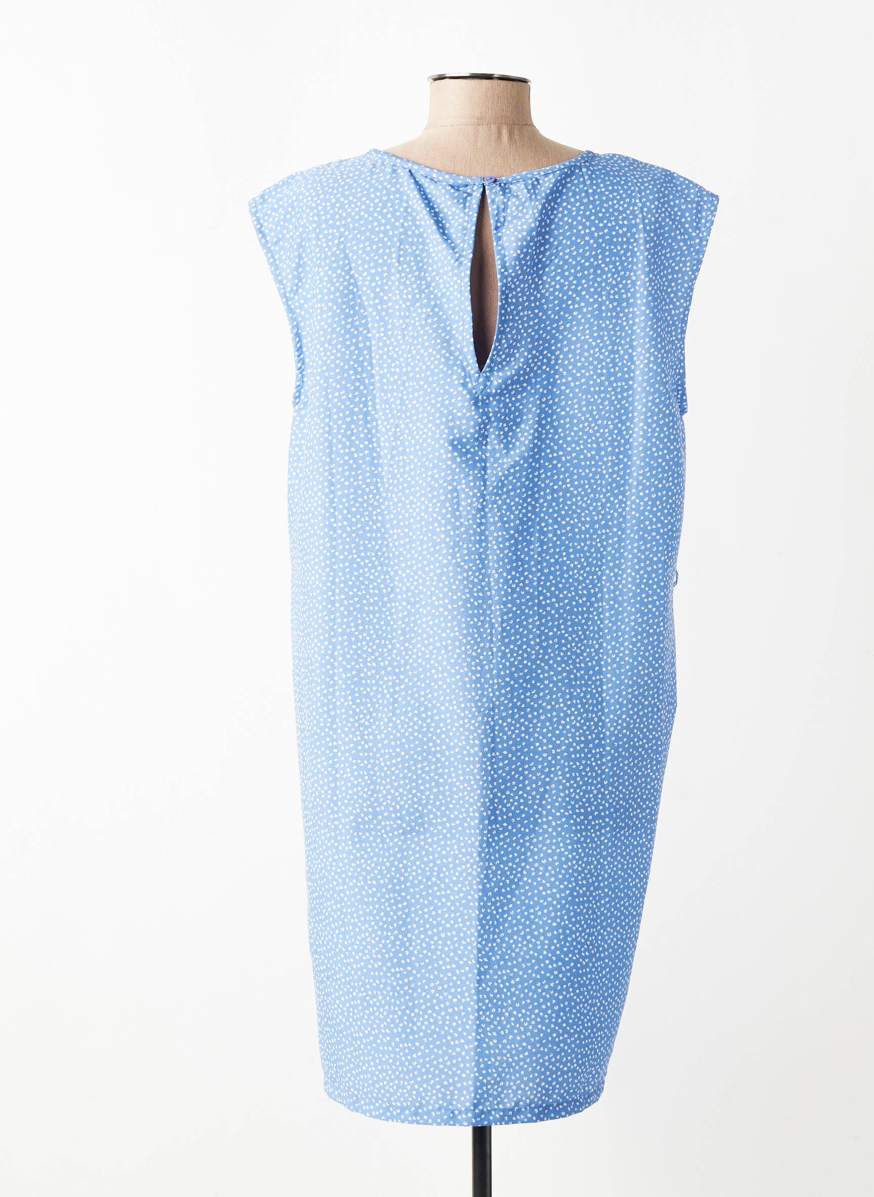 Rochie scurtă croială fluidă mâneci scurte albastru BLEND SHE femeie