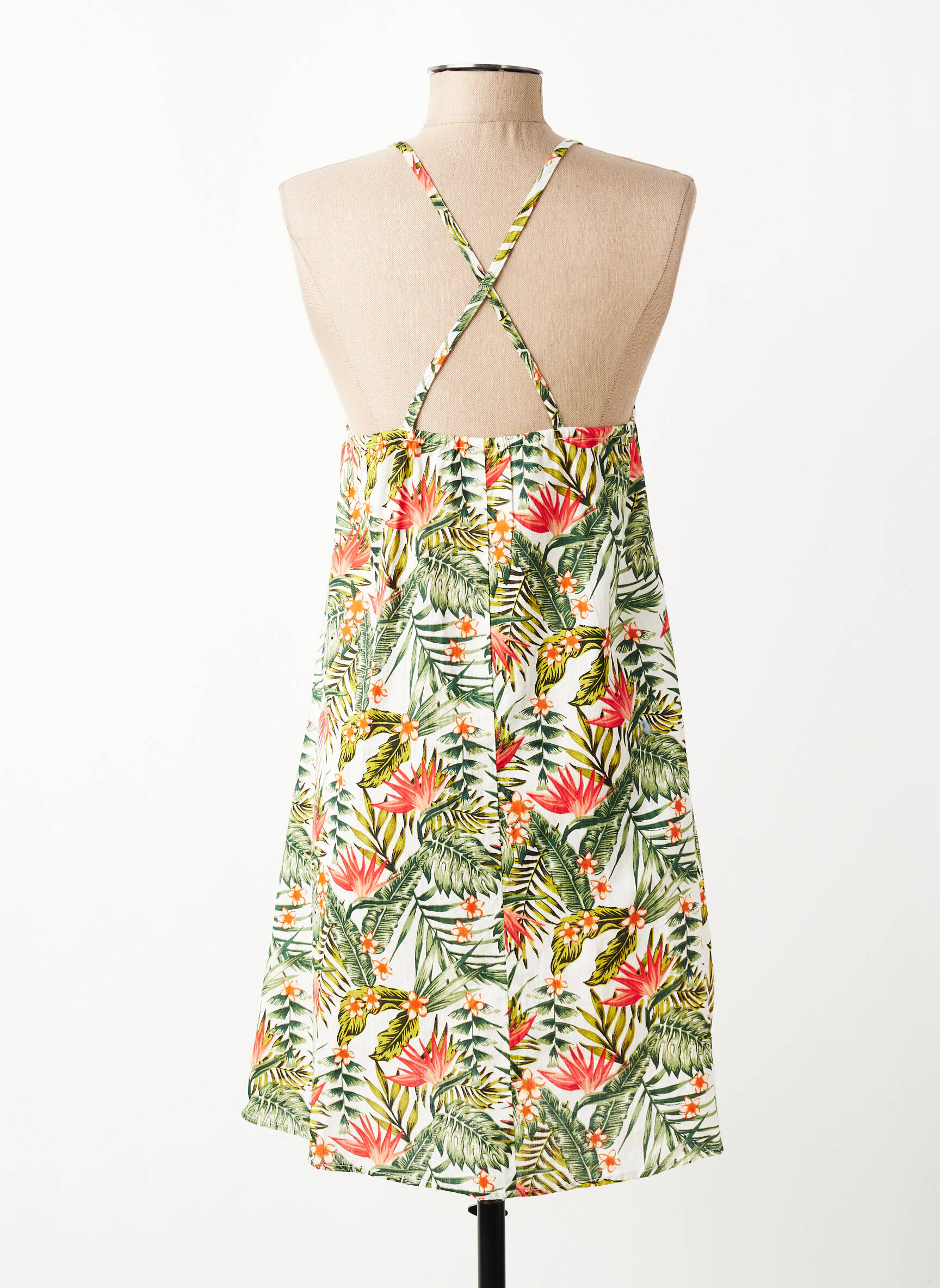 Rochie midi guler rotund bretele subțiri verde HAPPY & SO femeie
