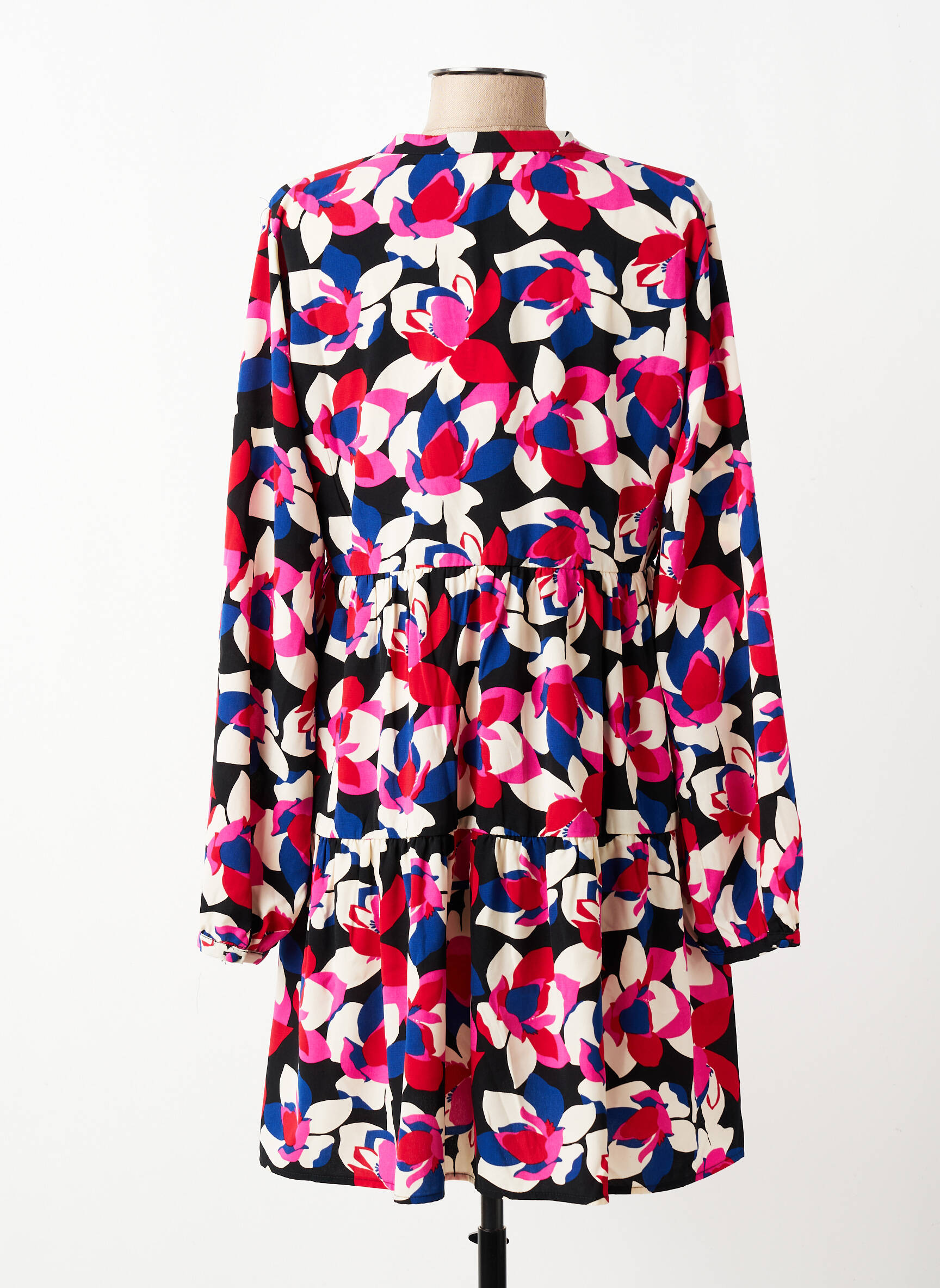 Rochie scurtă croială evazată mâneci lungi roz ONLY femeie