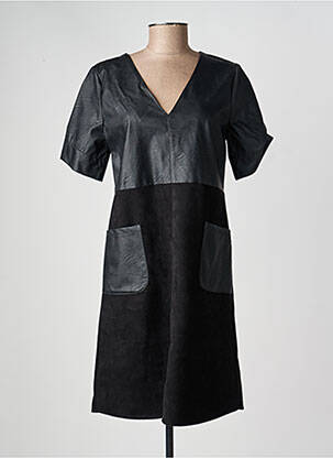 Rochie midi mâneci scurte mâneci scurte negru LA FÉE ATELIER BY LA FÉE MARABOUTÉE femeie