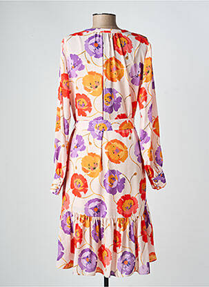 Rochie midi imprimeu floral mâneci lungi portocalie MARC CAIN femeie