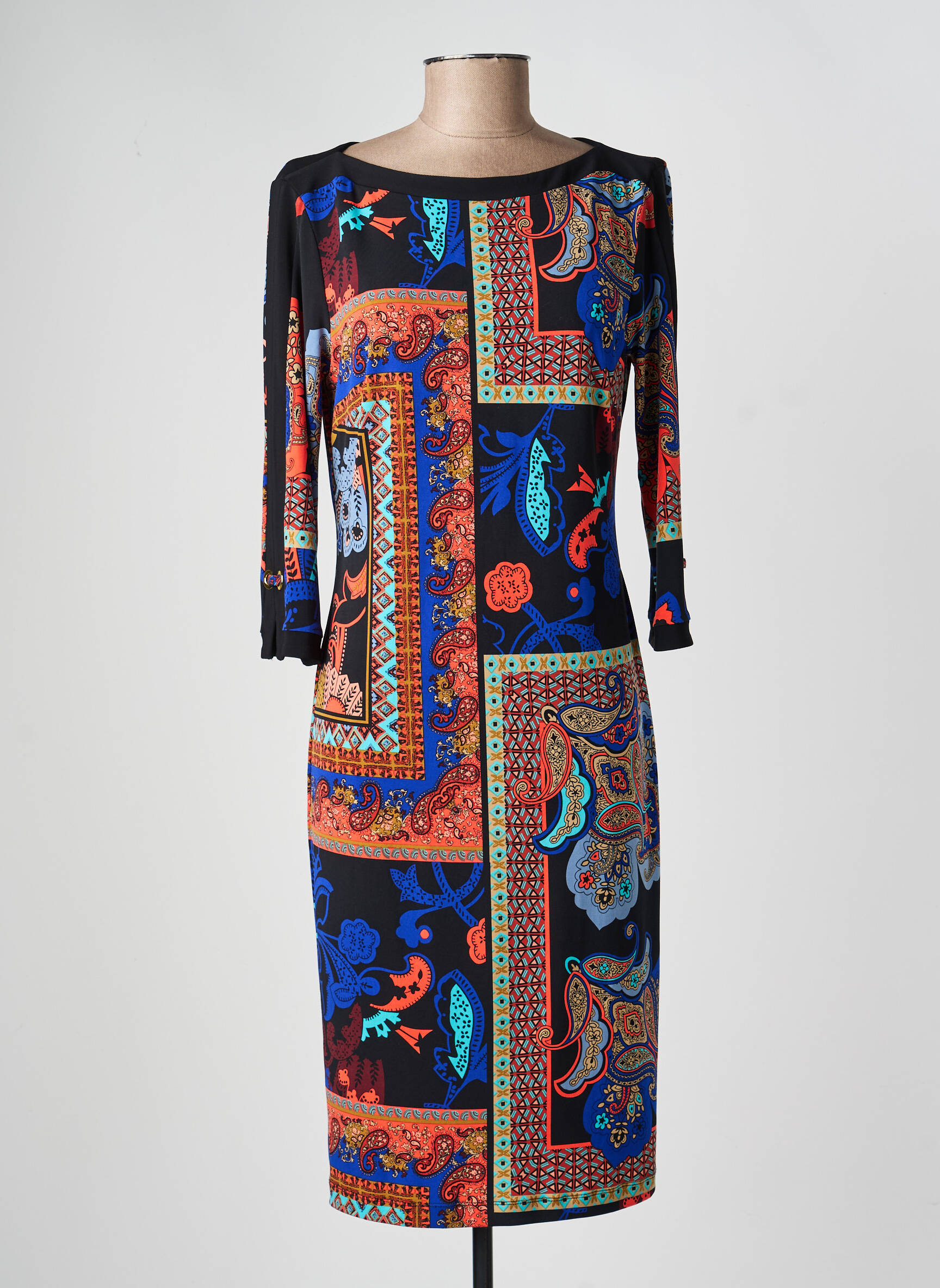 Rochie midi mâneci 3/4 mâneci 3/4 negru JOSEPH RIBKOFF femeie