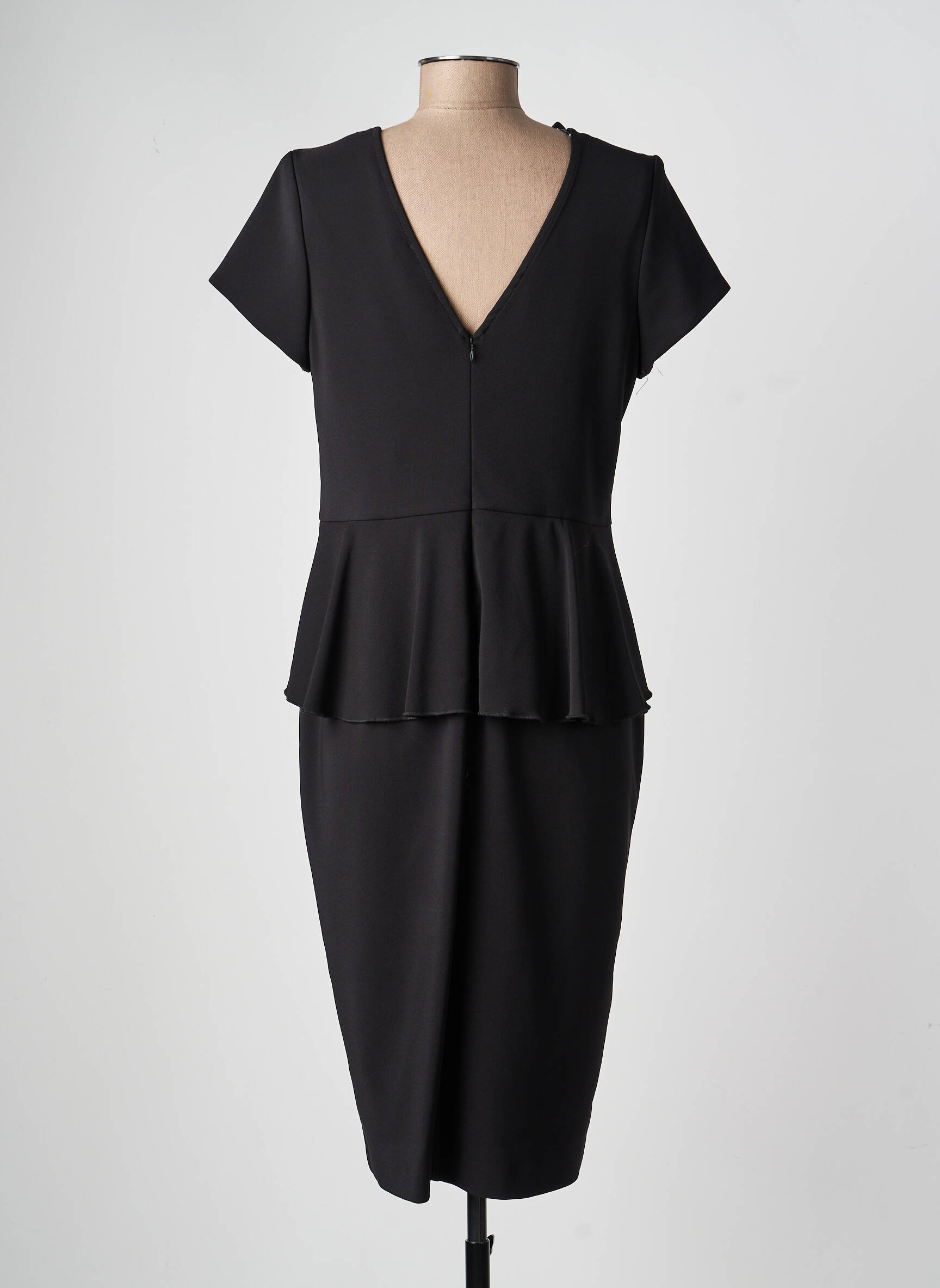 Rochie midi țesătură crep mâneci scurte negru JOSEPH RIBKOFF femeie