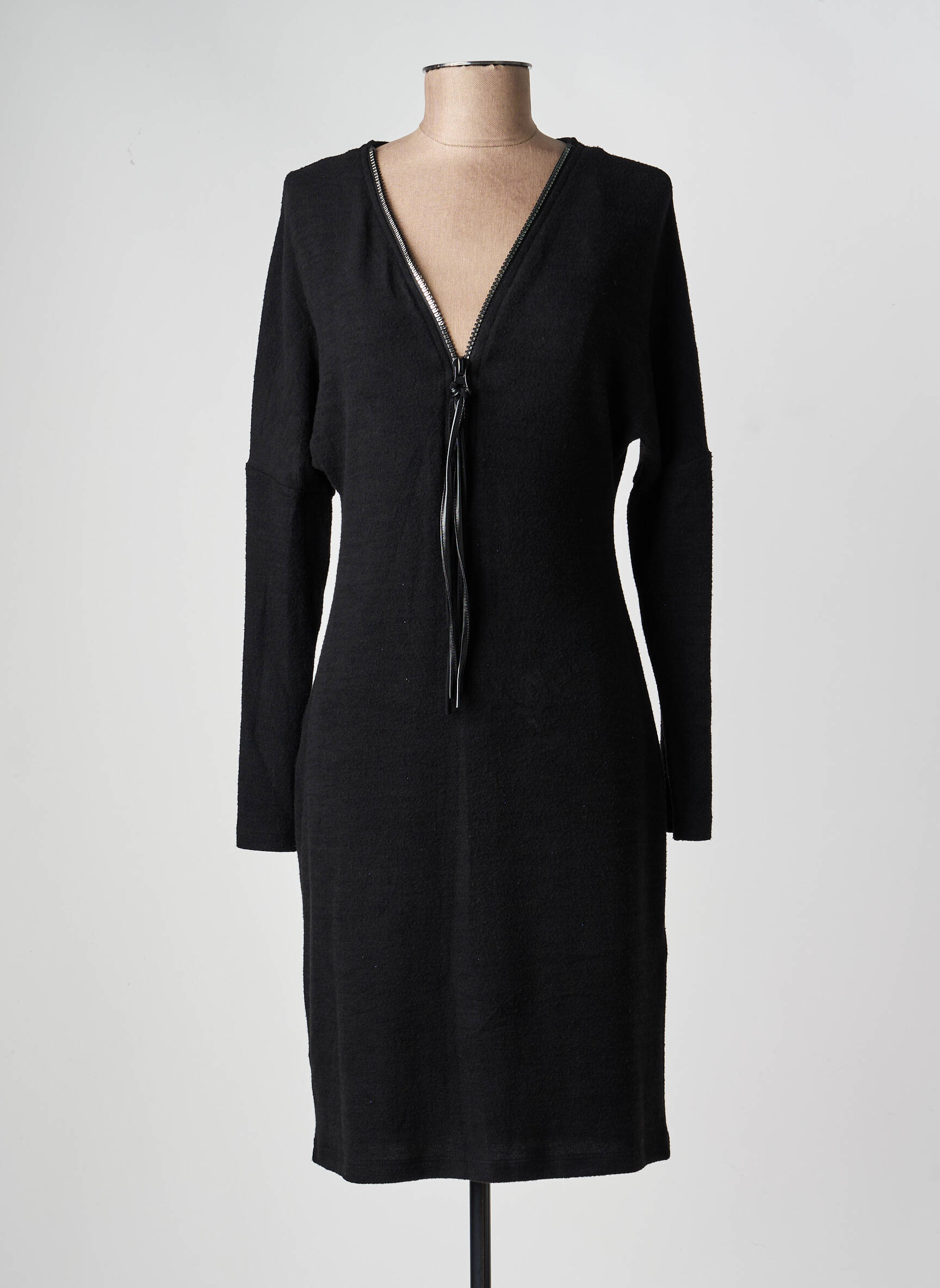 Rochie midi mâneci lungi mâneci lungi negru FRANK LYMAN femeie