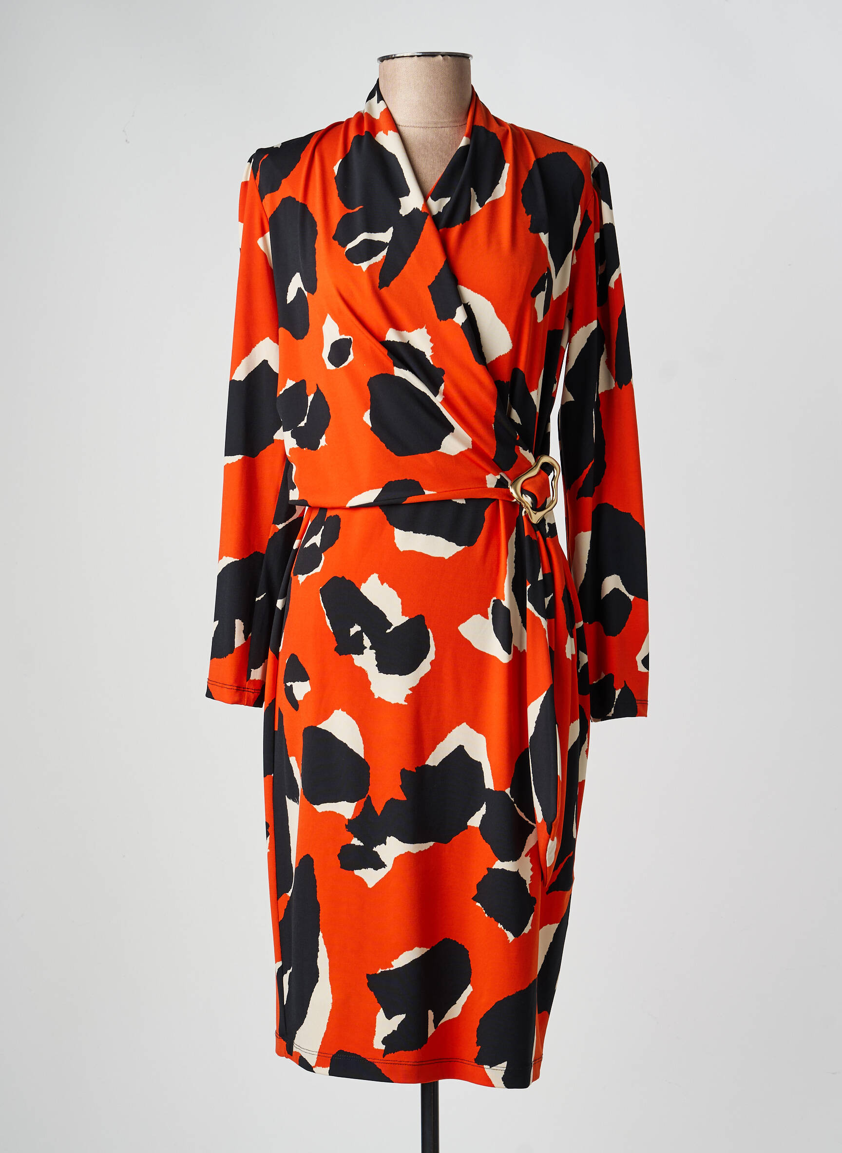 Rochie midi mâneci lungi mâneci lungi portocalie JOSEPH RIBKOFF femeie