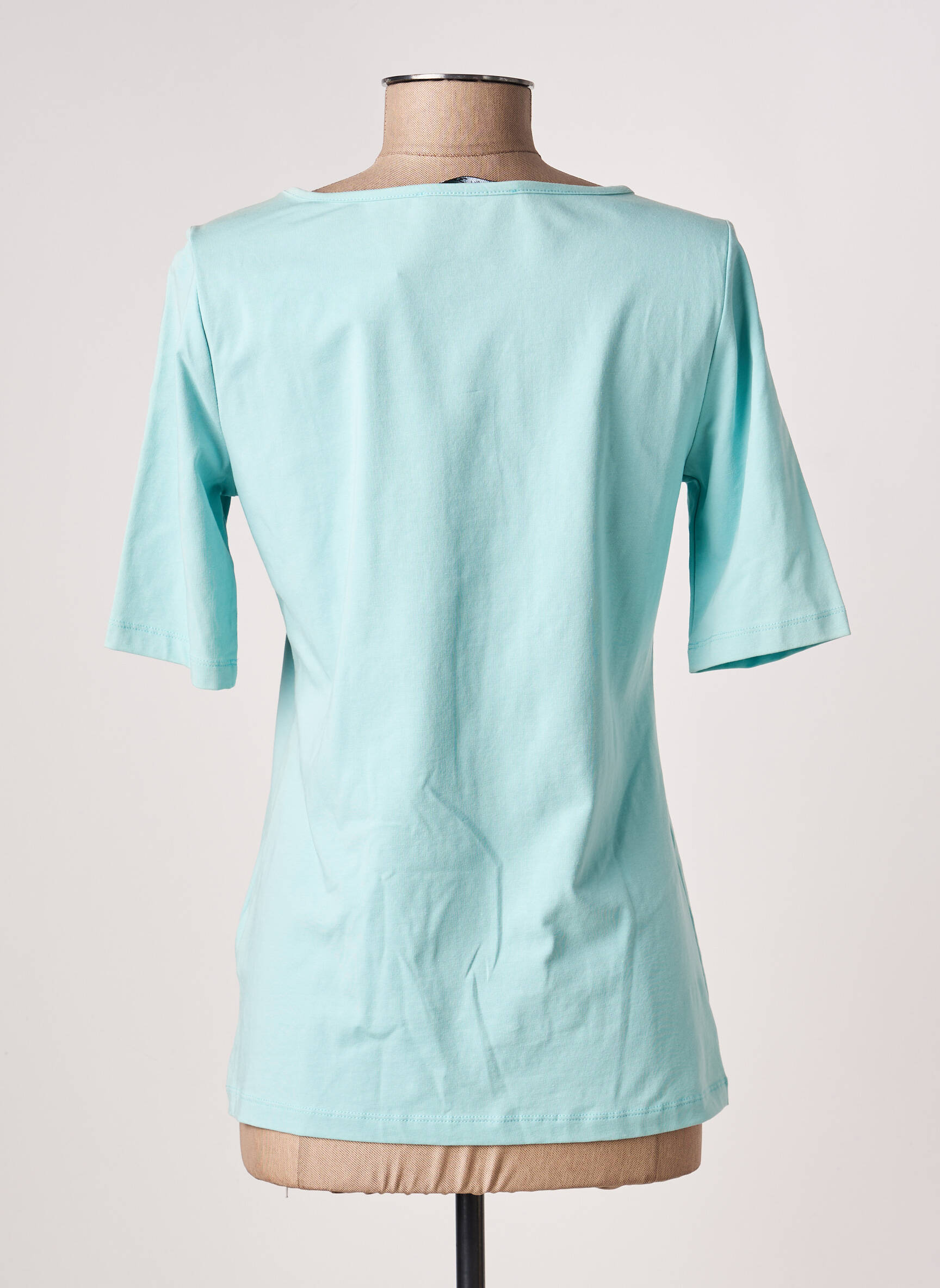 Tricou serigrafie cu strasuri mâneci scurte albastru BETTY BARCLAY femeie