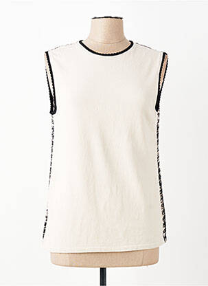 Top elasticitate fără mâneci bej TRICOT CHIC femeie
