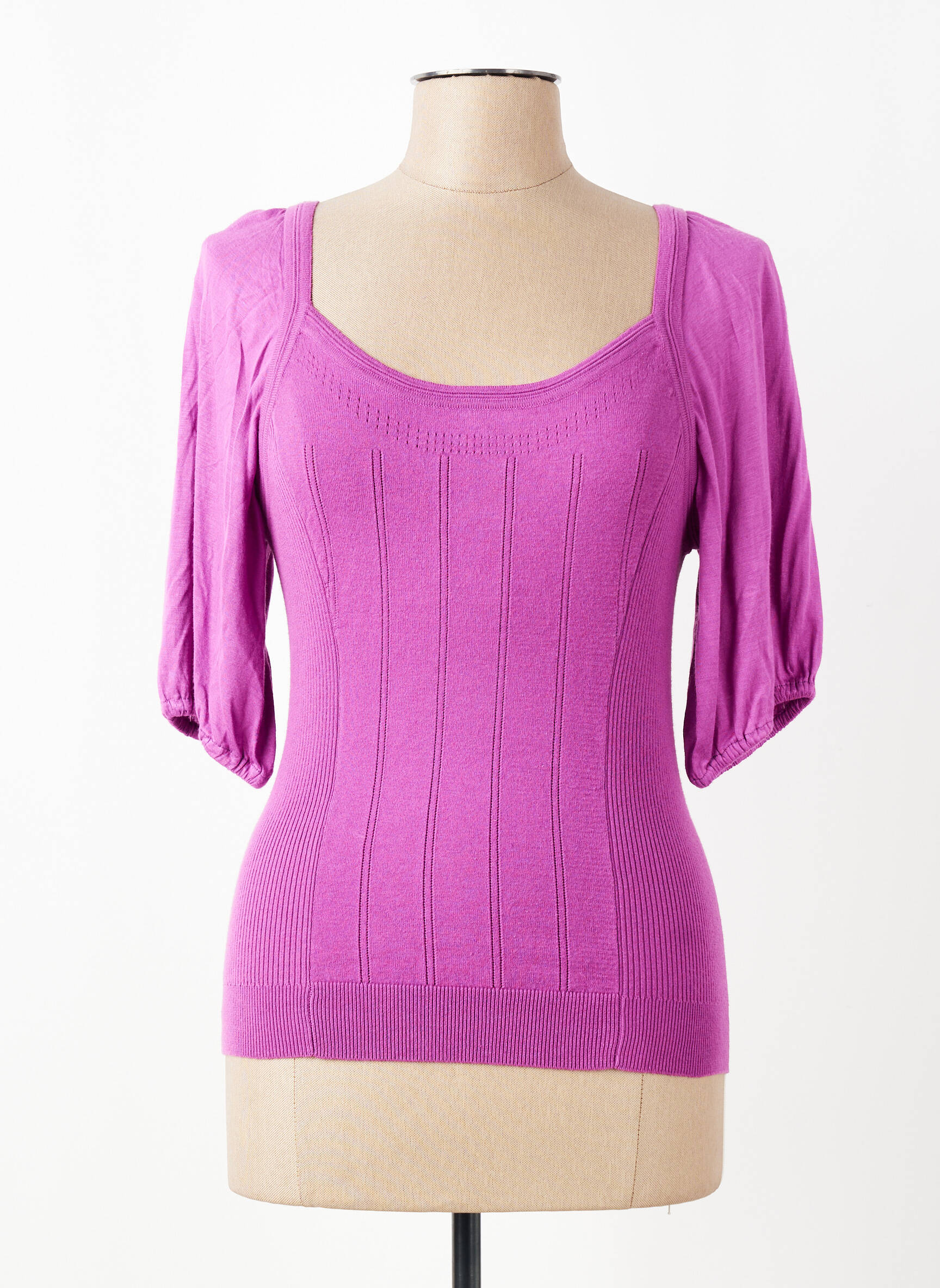 Top guler rotund mâneci 3/4 violet ESSENTIEL ANTWERP femeie