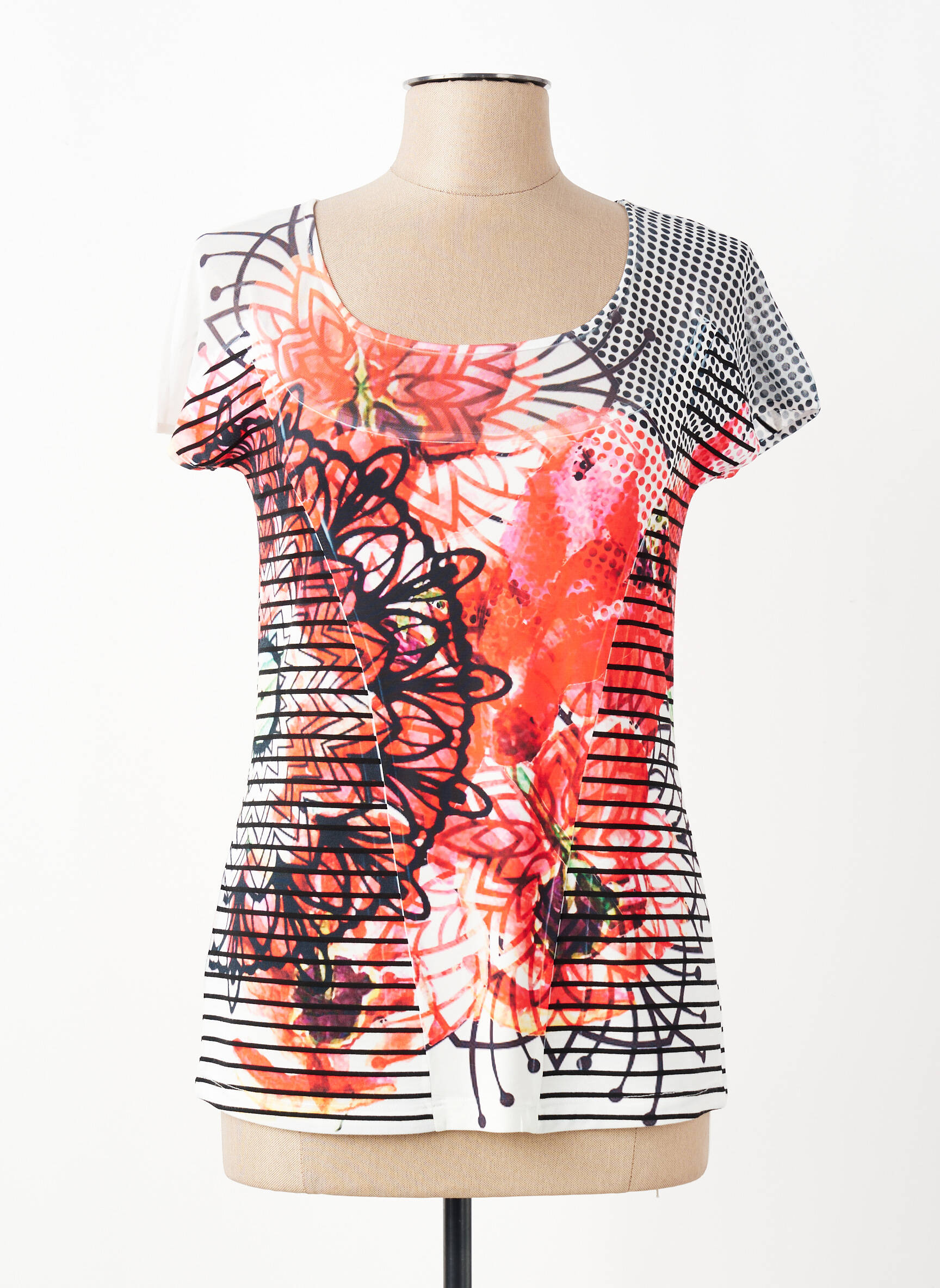 Tricou elasticitate mâneci scurte portocalie EROKE femeie