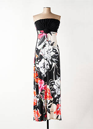 Rochie lungă imprimeu floral fără mâneci negru EROKE femeie