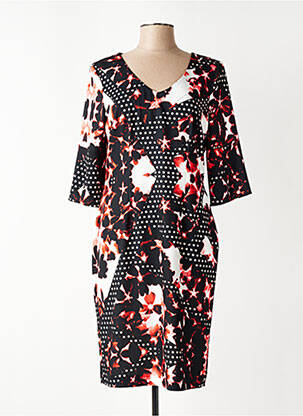 Rochie midi imprimeu floral mâneci 3/4 negru EROKE femeie