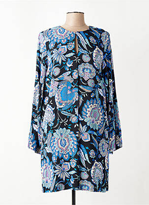 Rochie midi imprimeu floral mâneci lungi albastru LA FEE MARABOUTEE femeie