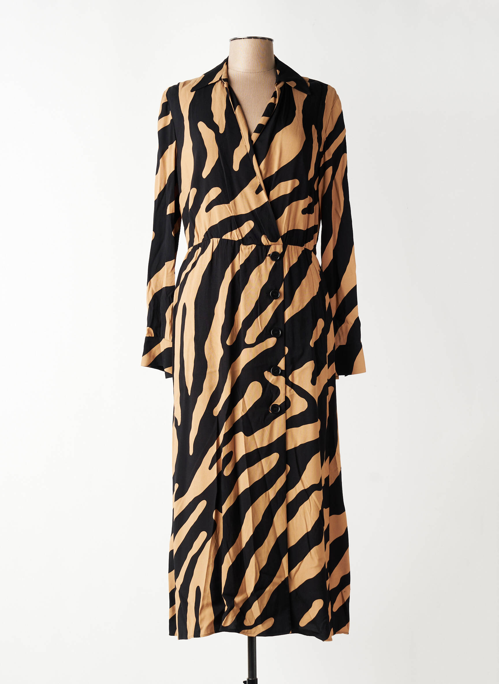 Rochie lungă mâneci lungi mâneci lungi bej PENNYBLACK femeie