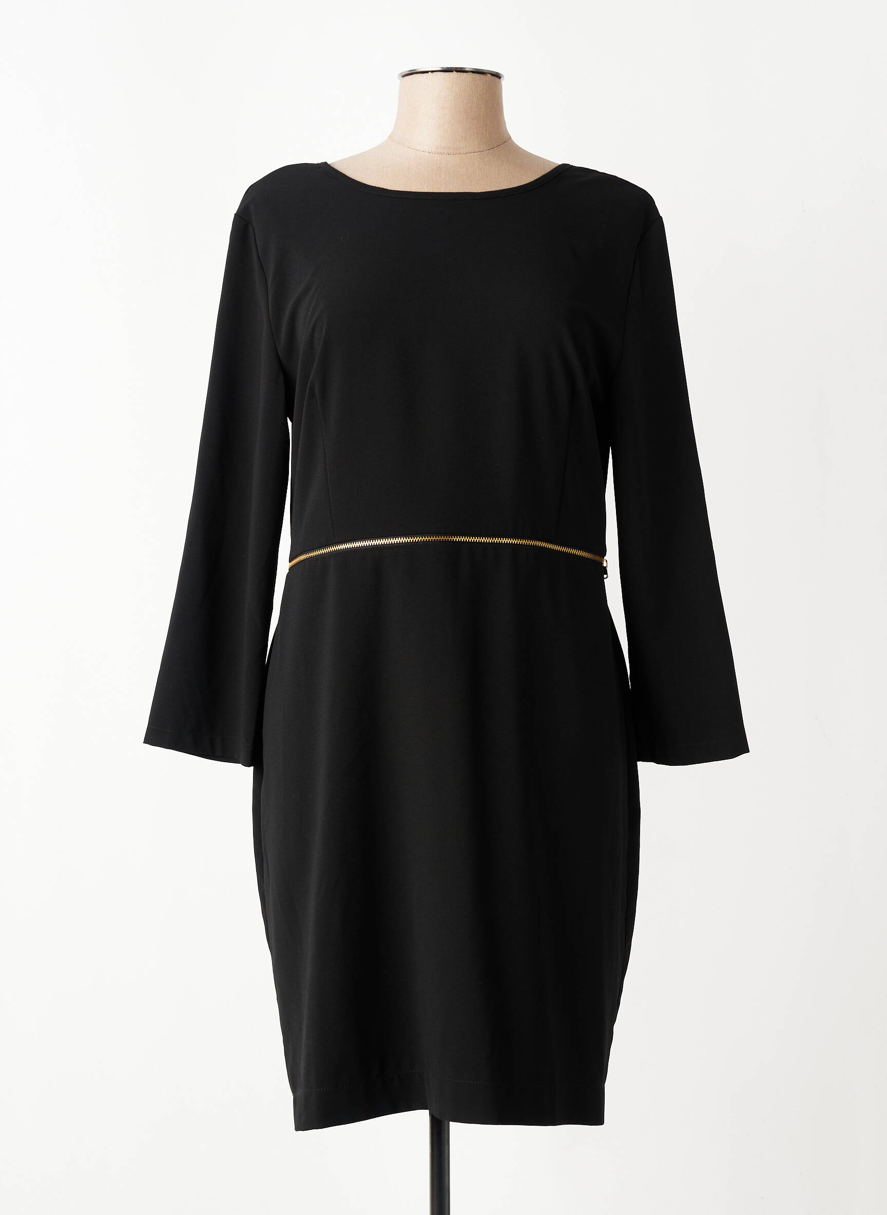 Rochie scurtă închidere cu fermoar la spate mâneci lungi negru LA FEE MARABOUTEE femeie