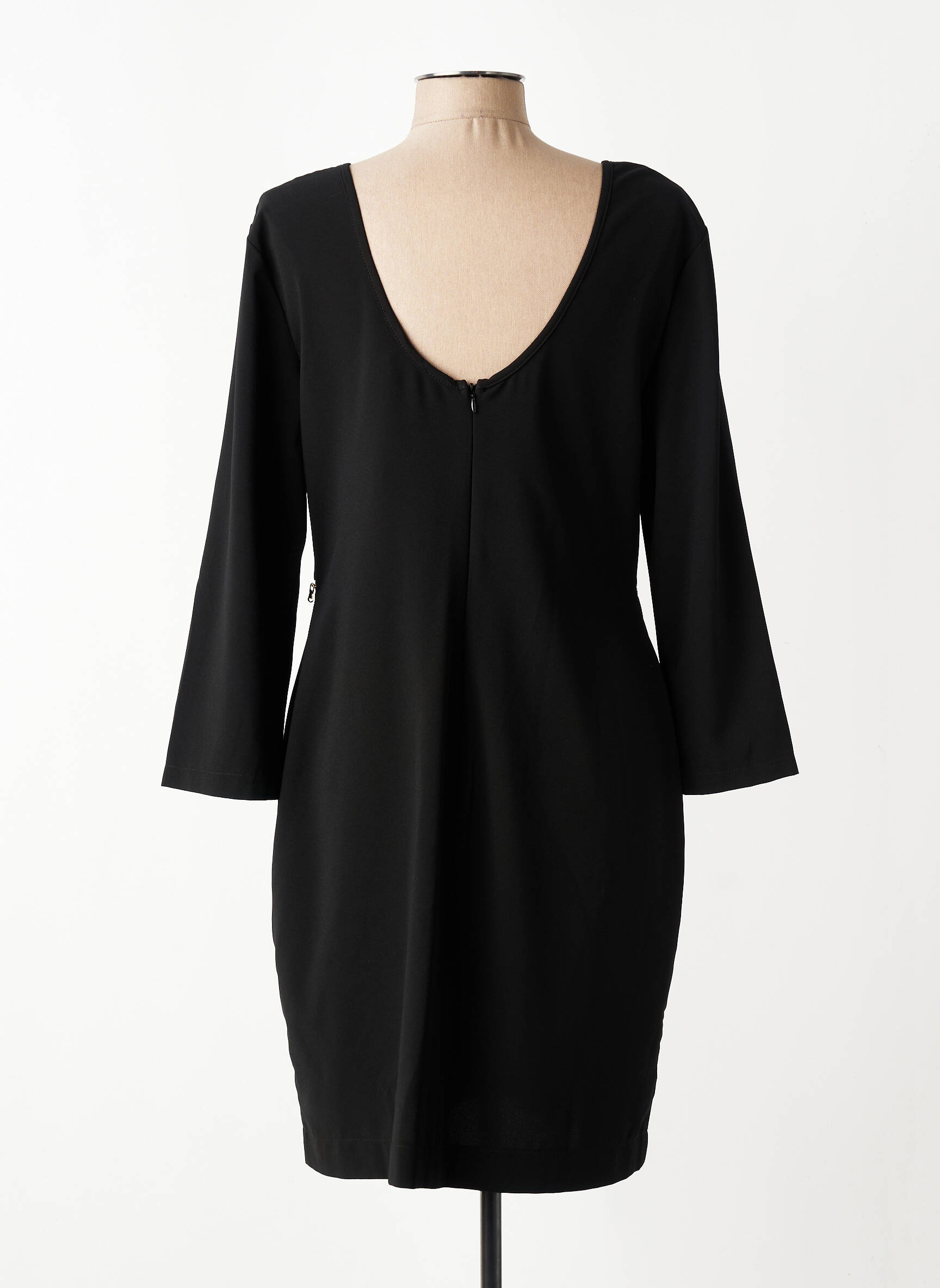 Rochie scurtă închidere cu fermoar la spate mâneci lungi negru LA FEE MARABOUTEE femeie