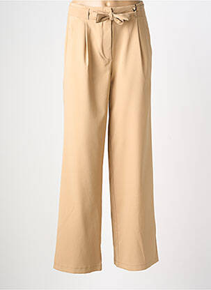Pantalon larg țesătură poplin mărime normală bej BETTY BARCLAY femeie