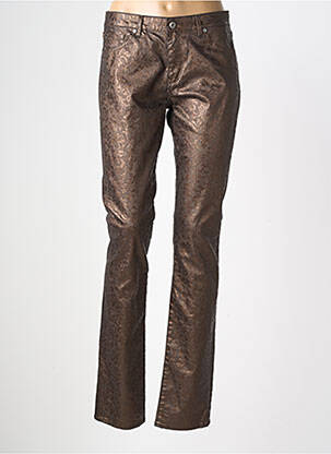 Pantalon slim talie joasă talie joasă maro RENHSEN femeie