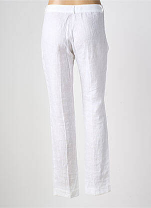 Pantalon drept închidere cu fermoar sub clapetă cu nasturi mărime normală alb TRICOT CHIC femeie