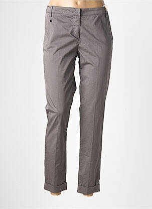 Pantalon chino țesătură poplin mărime normală gri MANILA GRACE femeie