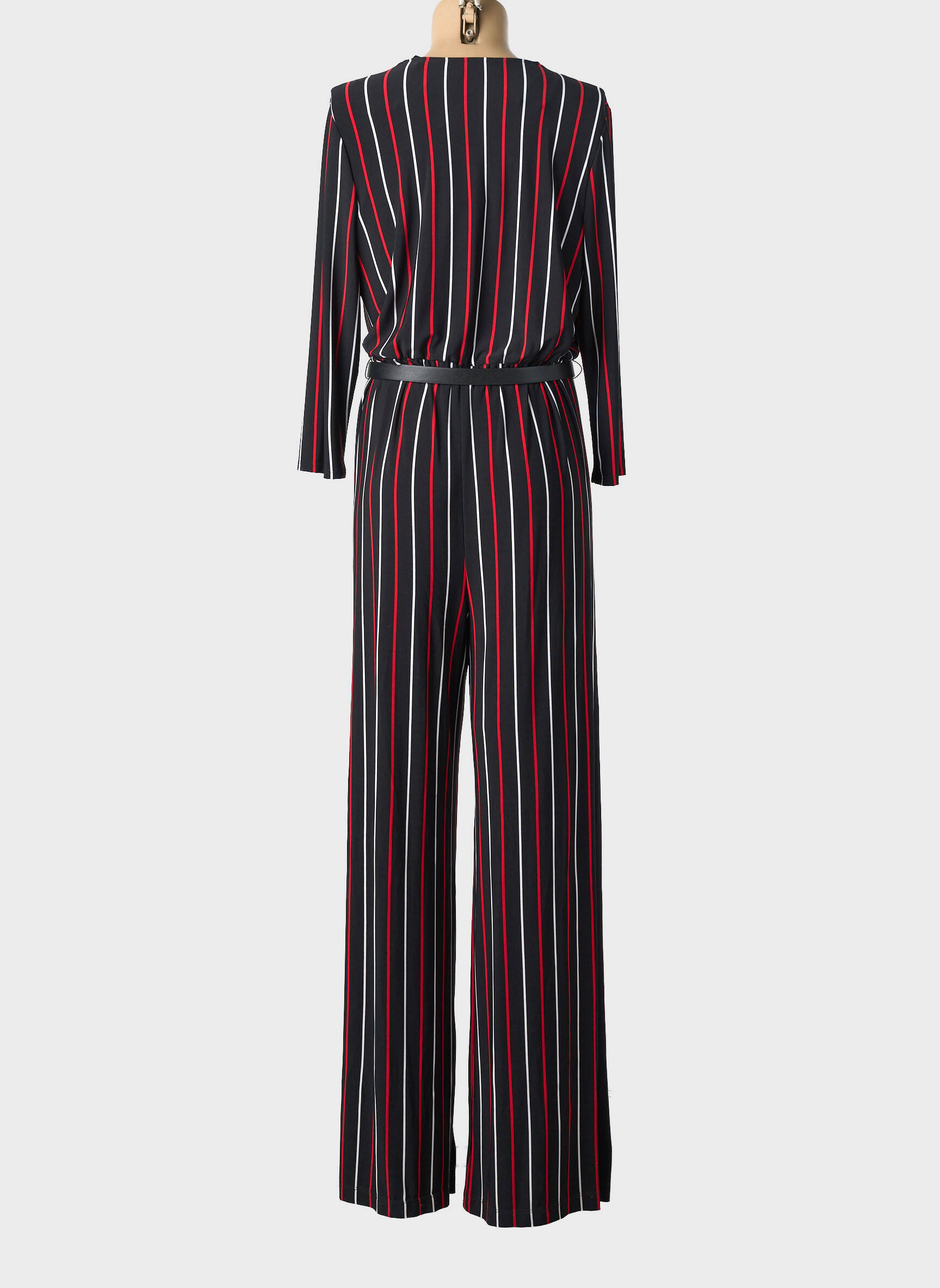 Salopetă-pantalon guler petrecut mâneci 3/4 negru FRANK LYMAN femeie