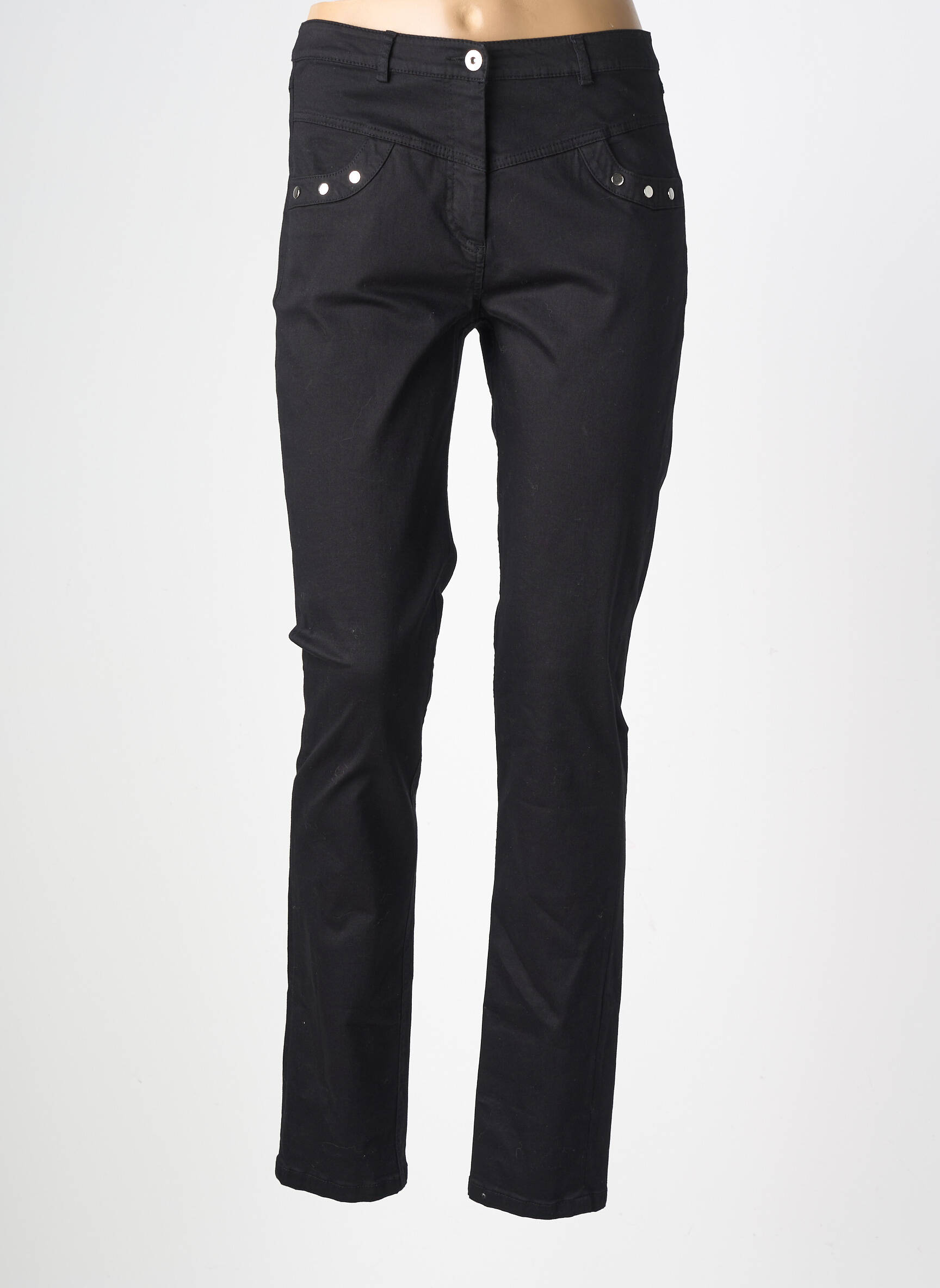 Pantalon slim elasticitate mărime normală negru BLEU BLANC ROUGE femeie