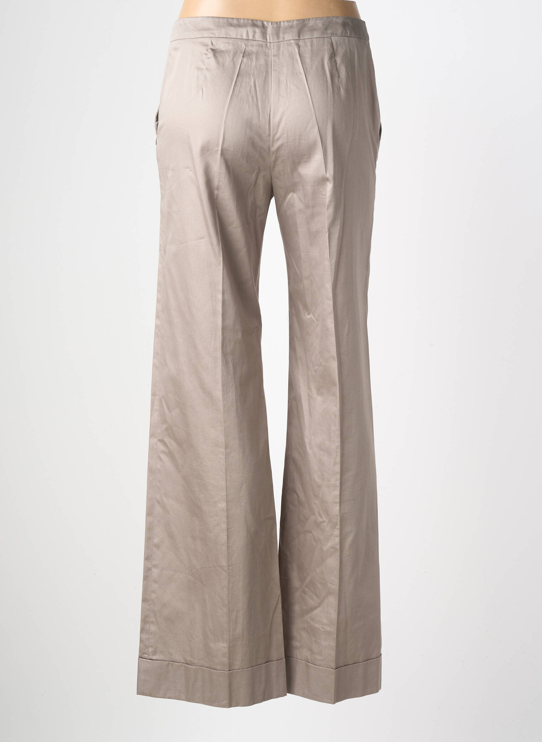 Pantalon drept țesătură poplin mărime normală gri PENNYBLACK femeie