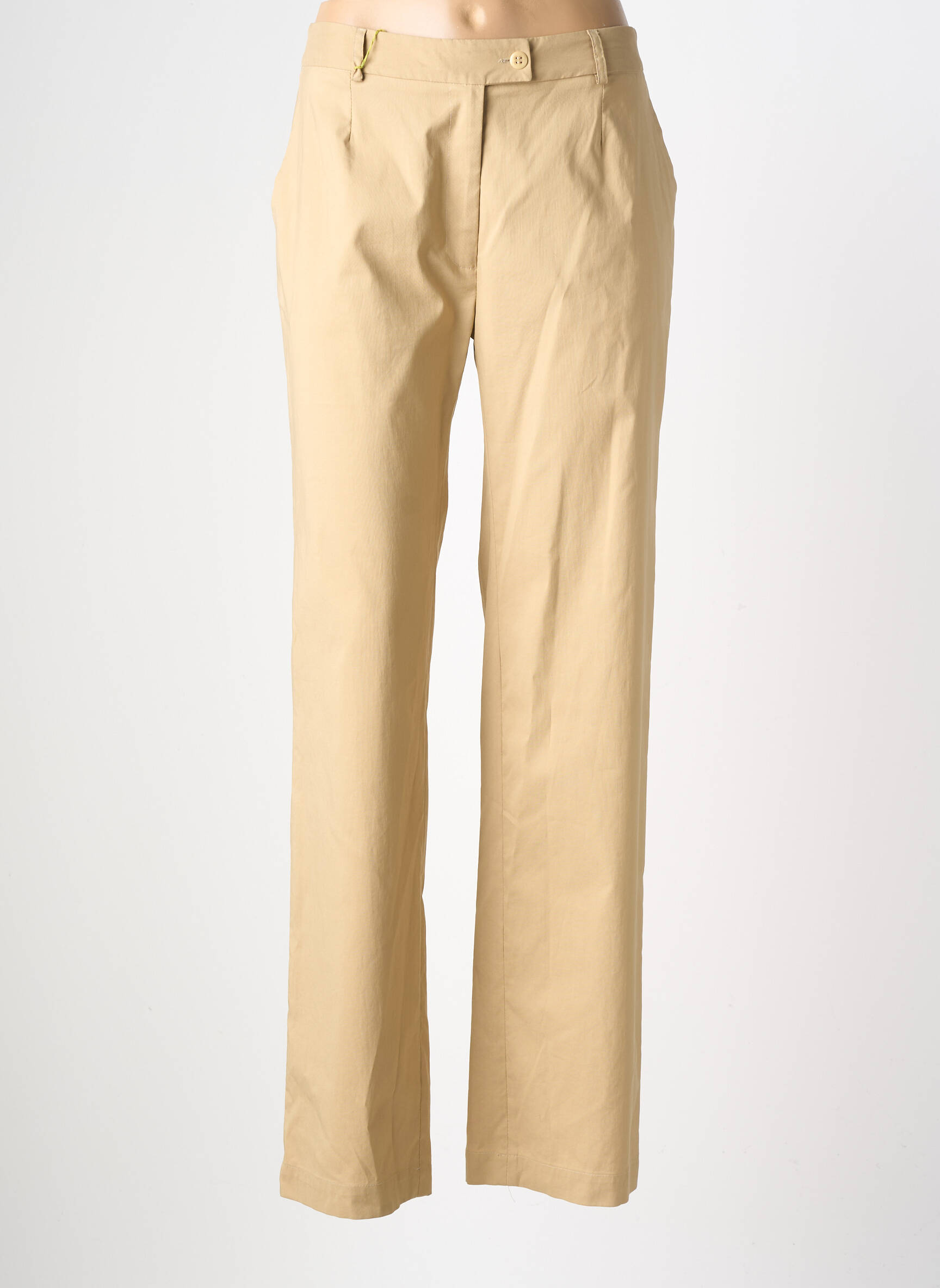 Pantalon drept țesătură poplin mărime normală bej BENSIMON femeie