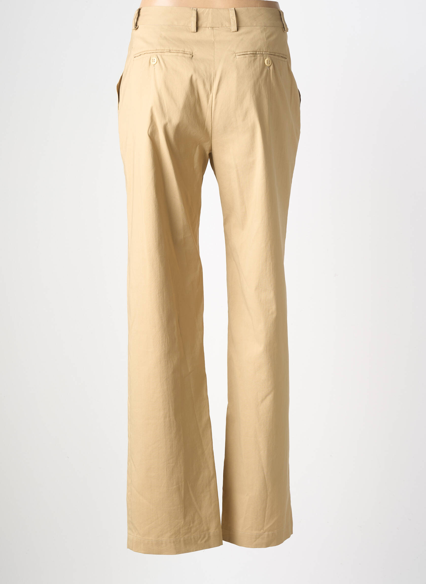 Pantalon drept țesătură poplin mărime normală bej BENSIMON femeie