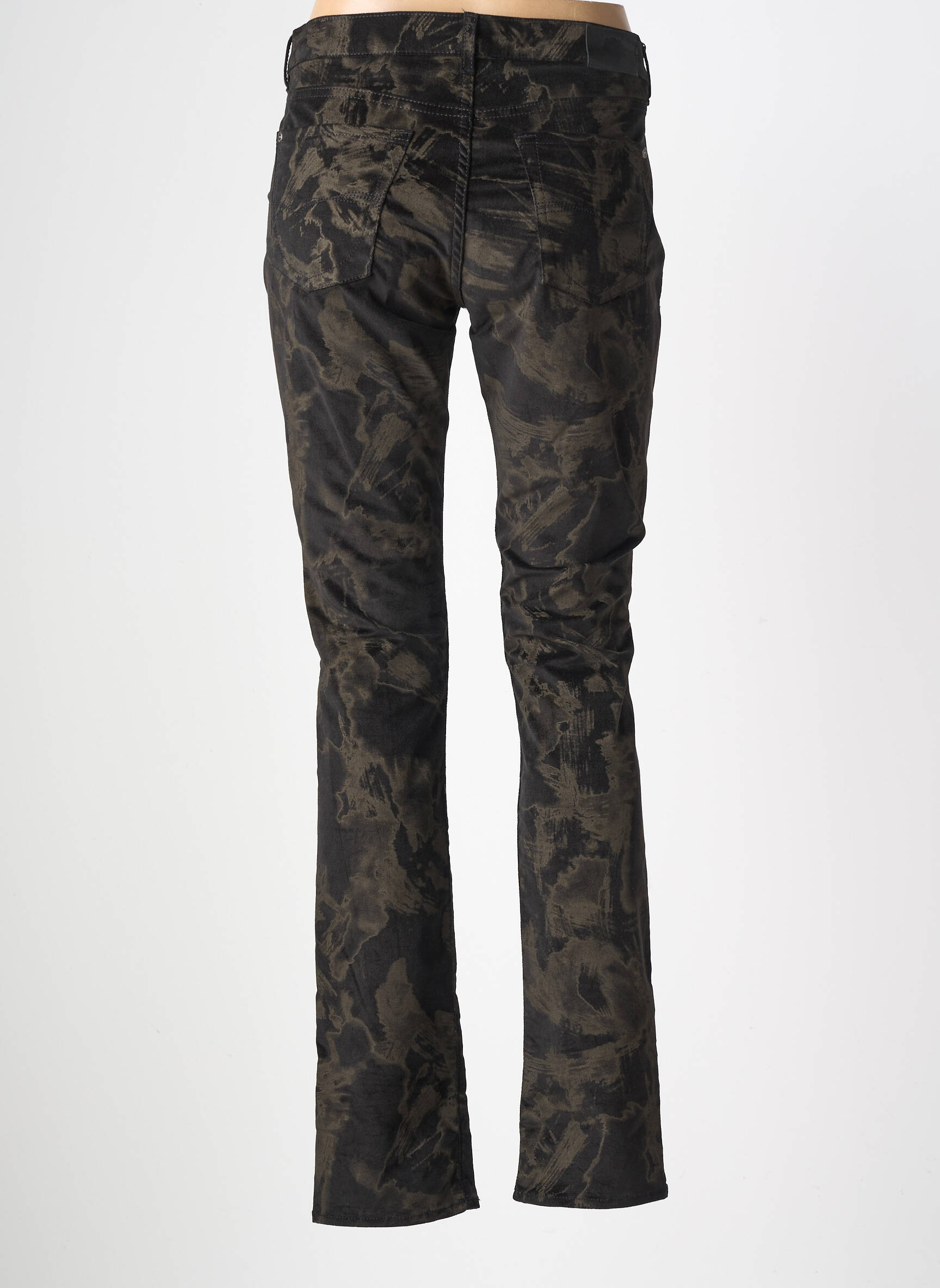 Pantalon slim elasticitate mărime normală negru RENHSEN femeie