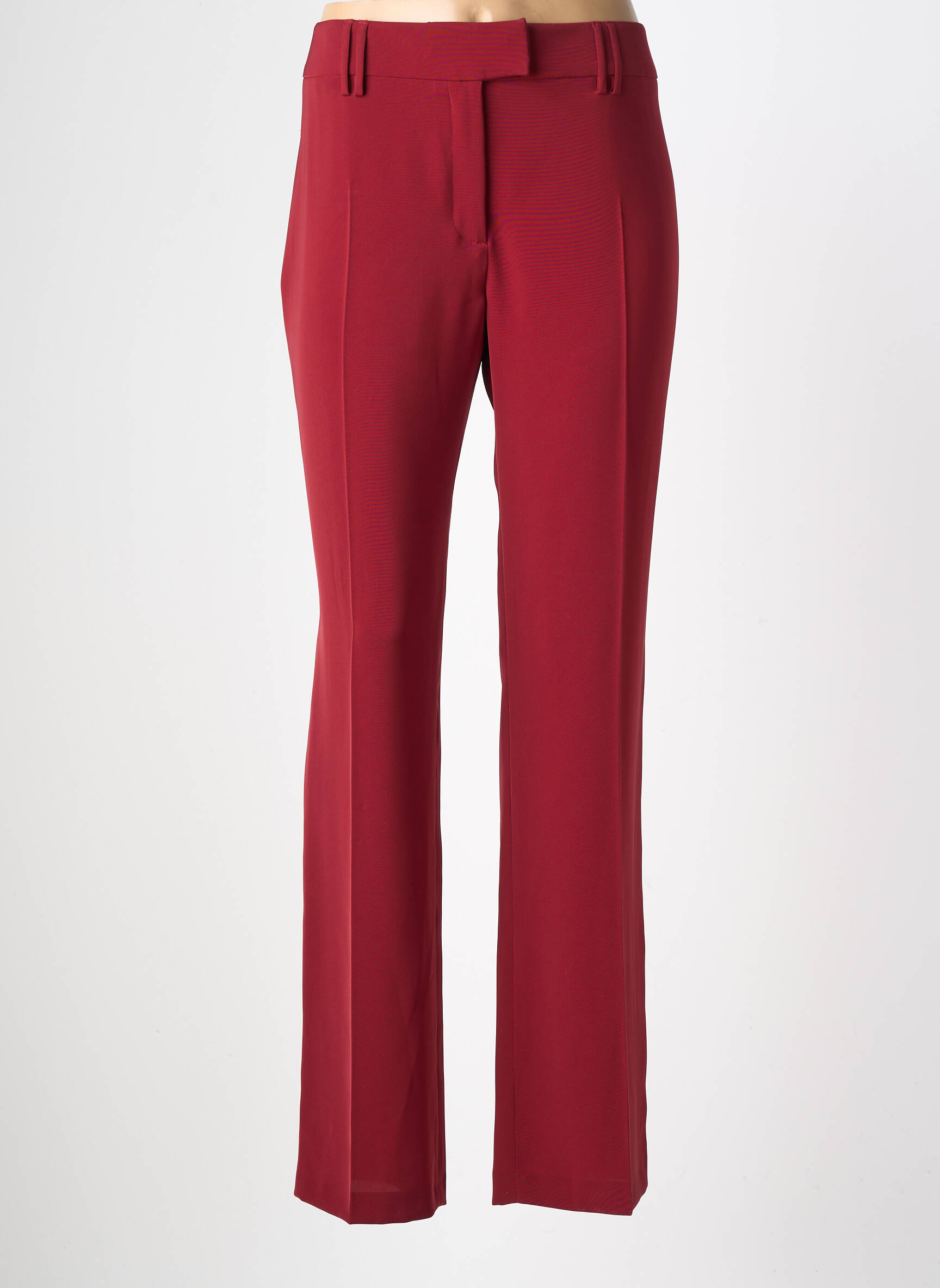 Pantalon drept țesătură poplin mărime normală roșu LOLA femeie