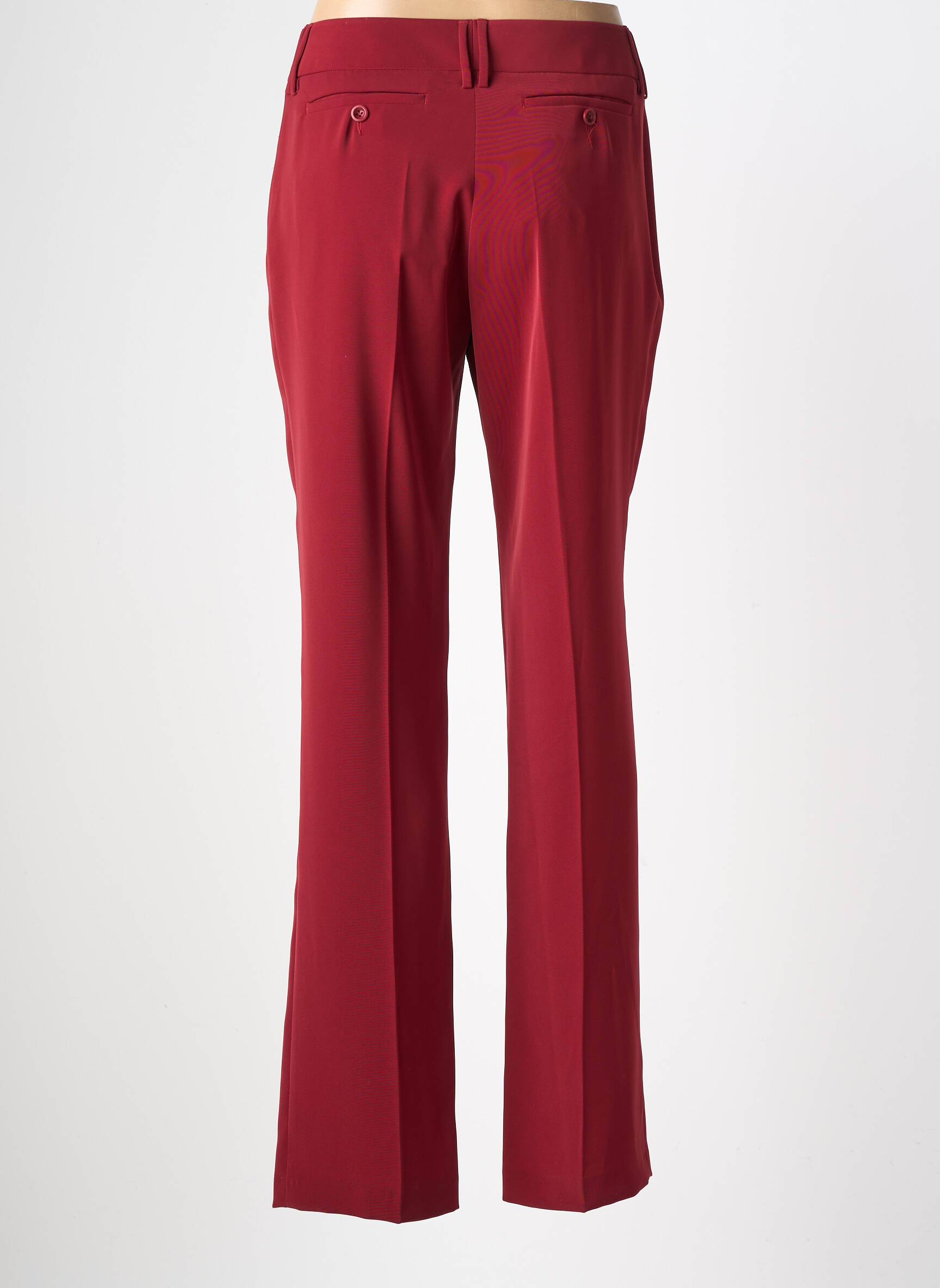Pantalon drept țesătură poplin mărime normală roșu LOLA femeie